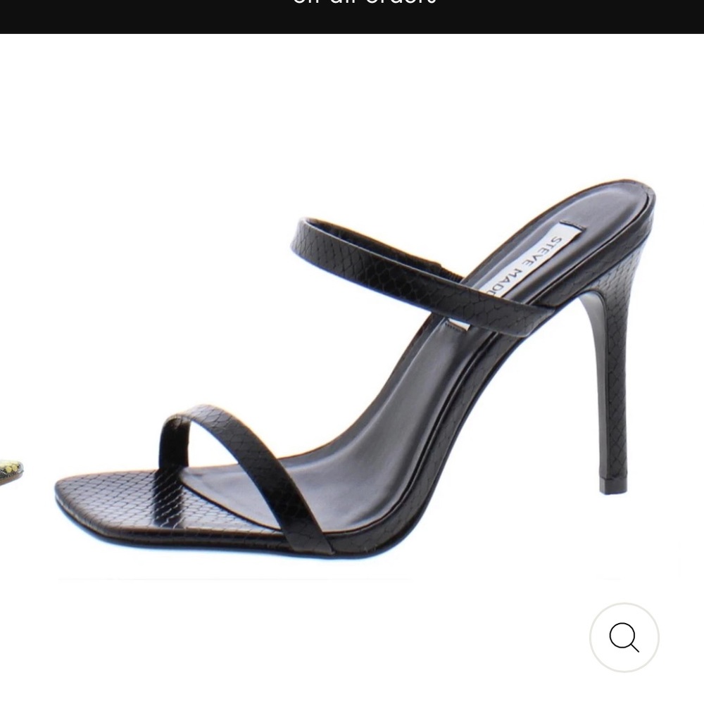 Steven madden black snake skin heels